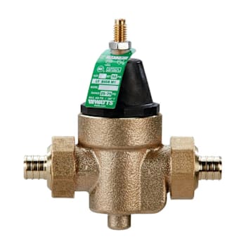 Watts 3/4" Lead Free Water Pressure Reducing Valve, Double Union, Pex X Pex