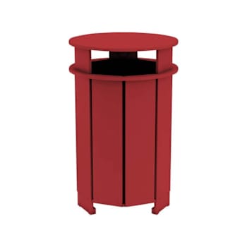 Image for Ledge Lounger™ Mainstay Industrial Round Trash Bin And Liner-Red from HD Supply