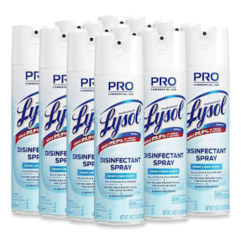 Lysol 19 Oz. Disinfectant Aerosol Spray In Crisp Linen Case Of 12