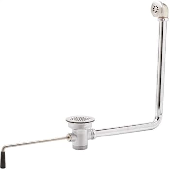 T & S 3-1/2" X 2" Twist Waste Drain With Overflow Assembly