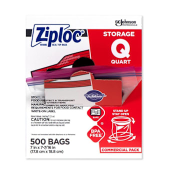 Ziploc Grip N Seal Technology Top Quart Storage Bags Case Of 500
