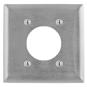 Hubbell 2-Gang Stainless Steel Single Receptacle Wall Plate