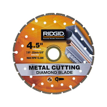 Ridgid 4.5 In. Metal Cutting Diamond Blade