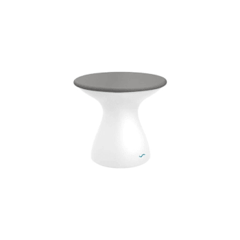 Ledge Lounger™ Autograph Standard Side Table-White Base-Gray Lid