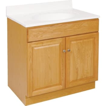 Image for Seasons® 24W x 31-1/2H x 21"D Honey Oak 2 Door Vanity Base Cabinet from HD Supply