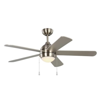 Seasons Willard 52 In. Black/Silver In 5 Blade LED Fan, Quick Install, Down Rod, Blades Black, Silver
