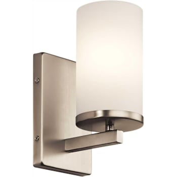Kichler Crosby 1 Light Wall Sconce‚ satin Etched Cased Opal Glass