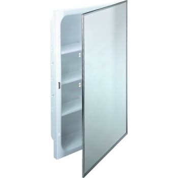 Recessed Mirrored Medicine Cab 16x26OD - 14x24ID With Plastic Shelves
