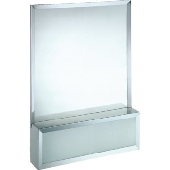 30w X 32"h Chrome-Plated Aluminum Cosmetic Box With Attached Mirror