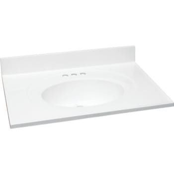 Image for Modular Vanity Tops 25 X 19" Solid White Cultured Marble Vanity Top And Bowl from HD Supply