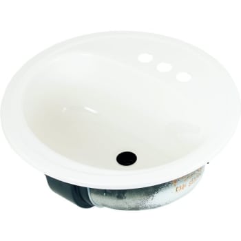 Bootz 19" Round Lavatory Sink White Porcelain Steel Package of 6