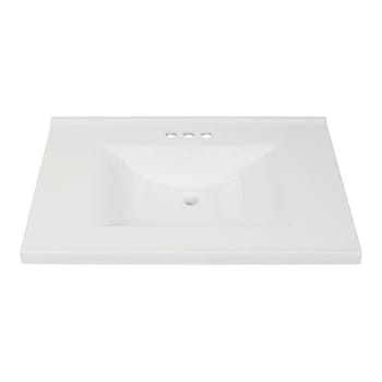 Modular Vanity Tops 25x19" Solid White Marble Bathroom Vanity Sink Top And Bowl