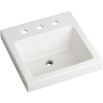 Gerber Wicker Park Countertop Lavatory Sink, 21x18" Rectangle, 8" CC, White