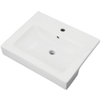 Image for Gerber Wicker Park Semi-Recessed Lavatory Sink, Single Hole, White from HD Supply