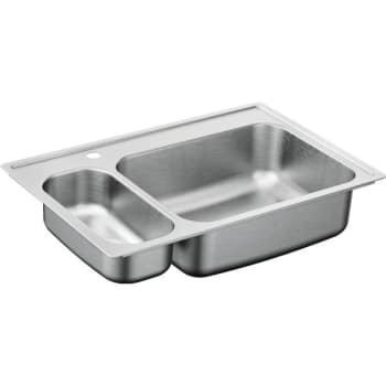 Image for Moen 33x22 20-Gauge Double Bowl Drop-In Sink In Stainless Steel from HD Supply