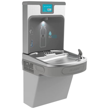 Elkay® Ezh2o® Bottle Filling Station With Drinking Fountain, Light Gray Granite