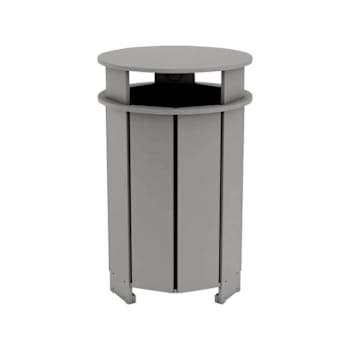 Image for Ledge Lounger™ Mainstay Industrial Round Trash Bin And Liner-Gray from HD Supply
