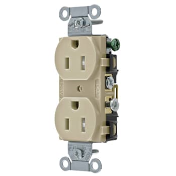 Image for Hubbell Wiring Devices Duplex Receptacle, Commerical Grade, 5-15r, 15 Amp, Ivory from HD Supply