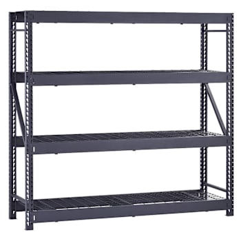 Husky 4-Tier Metal Industrial Duty Garage Storage Unit, 77" X 72" X 24", Black