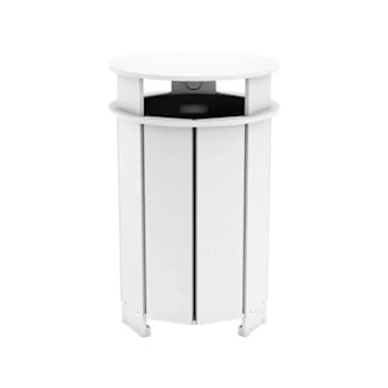 Image for Ledge Lounger Industrial Round Trash Bin And Liner-White from HD Supply