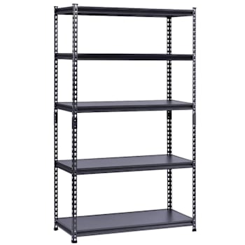 HDX 5-Tier Steel Garage Storage Shelving Unit, 42" X 72" X 18", Silver Vein