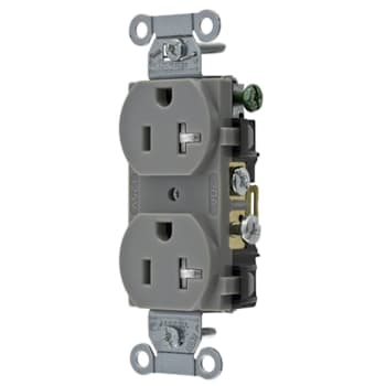 Image for Hubbell 20 Amp Commercial Grade Duplex Receptacle, Tr, Gray, Package Of 10 from HD Supply
