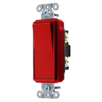 Hubbell 20 Amp Commercial Grade Decorator Switch, Double Pole, Red Package Of 10