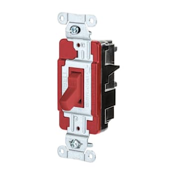 Image for Hubbell Edgeconnect™ 20 Amp Commercial Toggle Switch, 1 Pole, Red, Package Of 10 from HD Supply