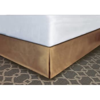 Mattress Safe Designer Decor® Pleated Bed Skirt Gold Poly K 72x80x12" Case Of 12