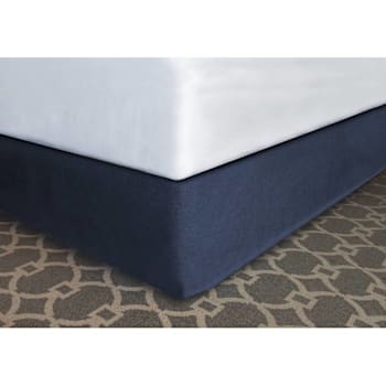 Mattress Safe Designer Decor® Bed Skirt Navy Poly King 72x80x12"Case Of 12