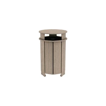 Ledge Lounger Ledge Lounger Mainstay Industrial Round Trash Bin And Liner- Wheat