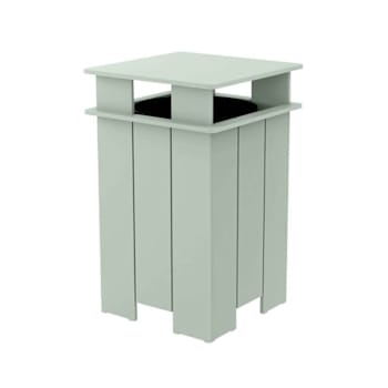 Ledge Lounger™ Mainstay Industrial Square Trash Bin And Liner-Sage Green