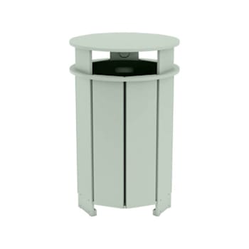 Ledge Lounger™ Mainstay Industrial Round Trash Bin And Liner-Sage Green