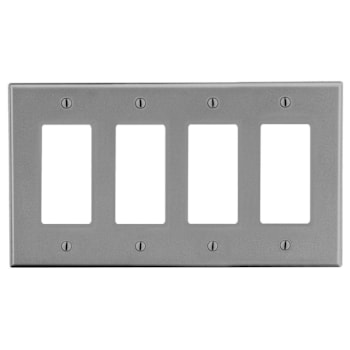 Image for Hubbell 4-Gang Decorator Wall Plate, Gray, Package Of 10 from HD Supply