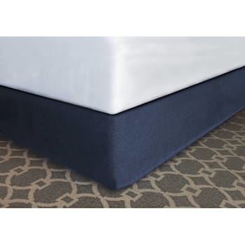 Mattress Safe Modern-Fit Bed Skirt Navy Polyester Full XL 54x80x14" Case Of 12