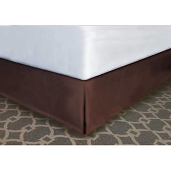 Mattress Safe Pleated Bed Skirt Espresso Brown Polyester K 76x80x12" Case Of 12
