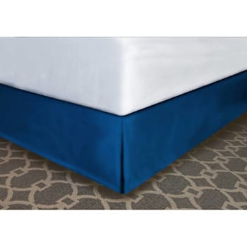 Mattress Safe Pleated Bed Skirt Navy Blue Polyester Full XL 54x80x14" Case Of 12