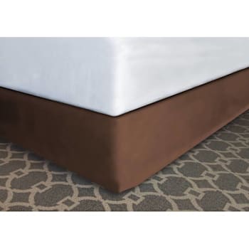 Mattress Safe Modern-Fit Bed Skirt Brown Polyester K 72x80x12" Case Of 12