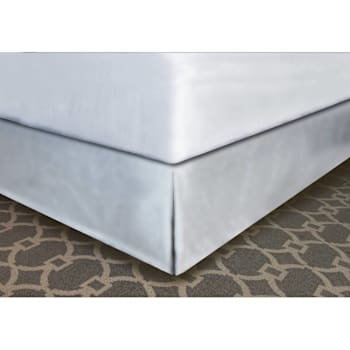 Mattress Safe Pleated Bed Skirt Pure White Polyester K 76x80x14" Case Of 12