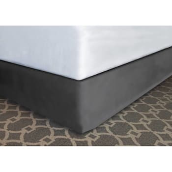 Mattress Safe Modern-Fit Bed Skirt Charcoal Polyester Qn 60x80x12" Case Of 12