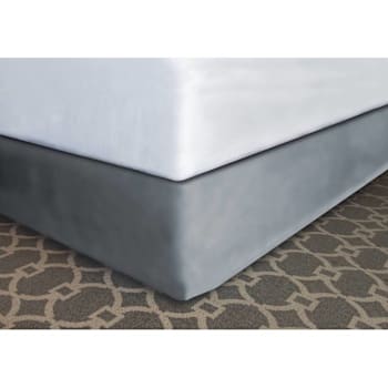 Mattress Safe Modern-Fit Bed Skirt Pewter Polyester Full XL 54x80x12" Case Of 12