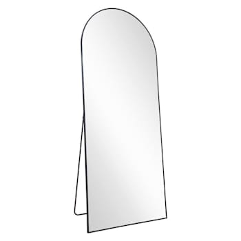 Easly 30" X 71" Arched Black Aluminum Alloy Framed Oversized Floor Mirror