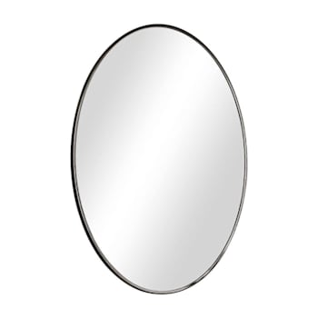 Easly 24" X 36" Oval Black Aluminum Alloy Framed Wall Mirror