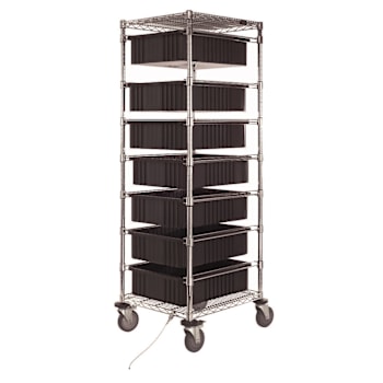 Quantum Storage Systems Mobile Bin Cart Chrome 21"W X 24"L X 69"H Bc212469mco