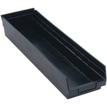 Quantum Storage Systems Shelf Bin 23-5/8"L X 6-5/8"W X 4"H Black Case Of 8