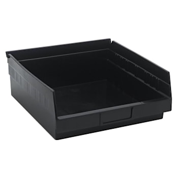 Quantum Storage Systems Shelf Bin 11-5/8"L X 11-1/8"W X 4"H Black Case Of 8