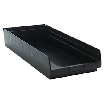 Image for Quantum Storage Systems Shelf Bin 23-5/8"L X 11-1/8"W X 4"H Black Case Of 6 from HD Supply