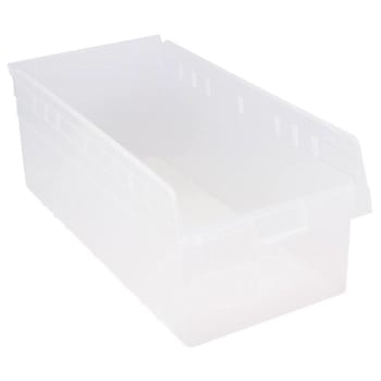 Quantum Storage Systems Shelf Bin 23-5/8"L X 11-1/8"W X 8"H Clear Case Of 6