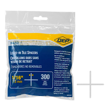 QEP Hard Tile Spacers, Traditional Or Leave-In, 1/16", Package Of 300