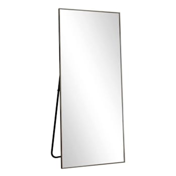 Easly 30" X 71" Rectangular Black Aluminum Alloy Framed Oversized Floor Mirror